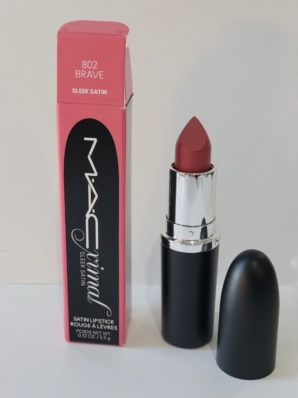 MAC MACximal Sleek Satin Lipstick - 802 Brave Full Size NIB FAST SHIPPING!